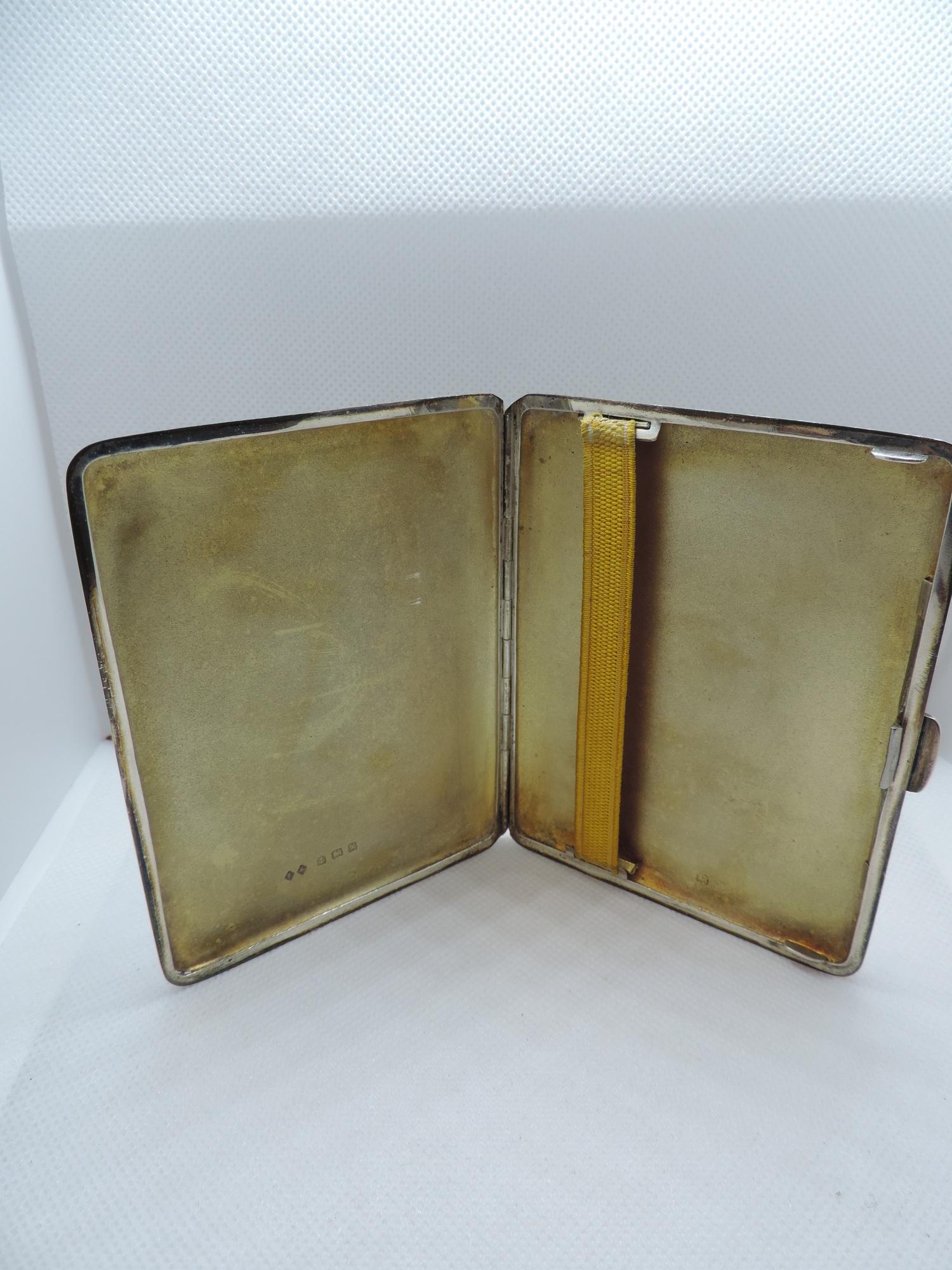 Silver Cigarette Case with Engine Turned Decoration and Vacant Cartouche - 137gms - Image 2 of 3