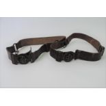2x Leather Boy Scouts Belts with Buckles