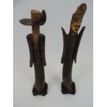 Pair of Carved Bone Figures - 32cm High