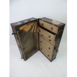 Metal Bound Steamer Travelling Trunk with Fitted Interior and Key