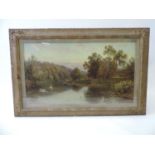 Gilt Framed and Glazed Oil on Canvas Signed by A A Glendening 1896 - Visible Picture 79cm x 45cm