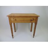 Pine Side Table with Drawer - 72cm High
