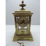 Brass and Glass Cased Mantel Clock A and N Paris - Seen Running