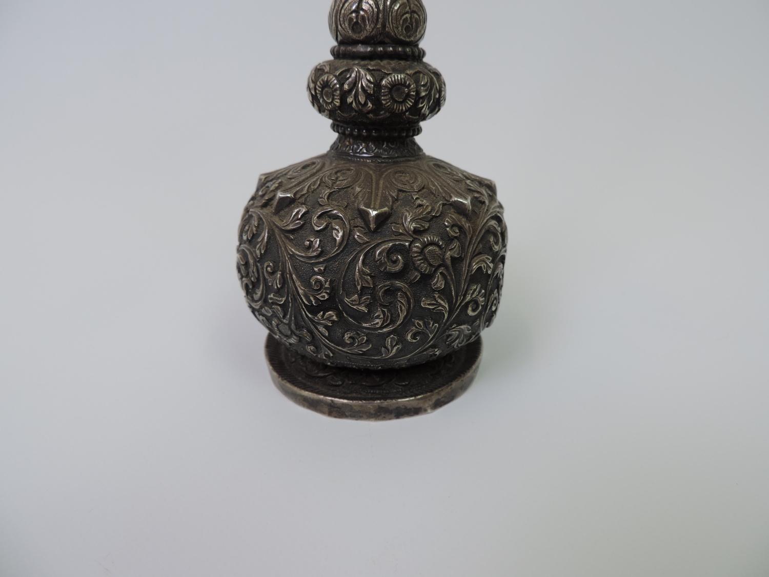 Eastern White Metal Incense Holder - Probably Silver - 24cm High - Image 2 of 5