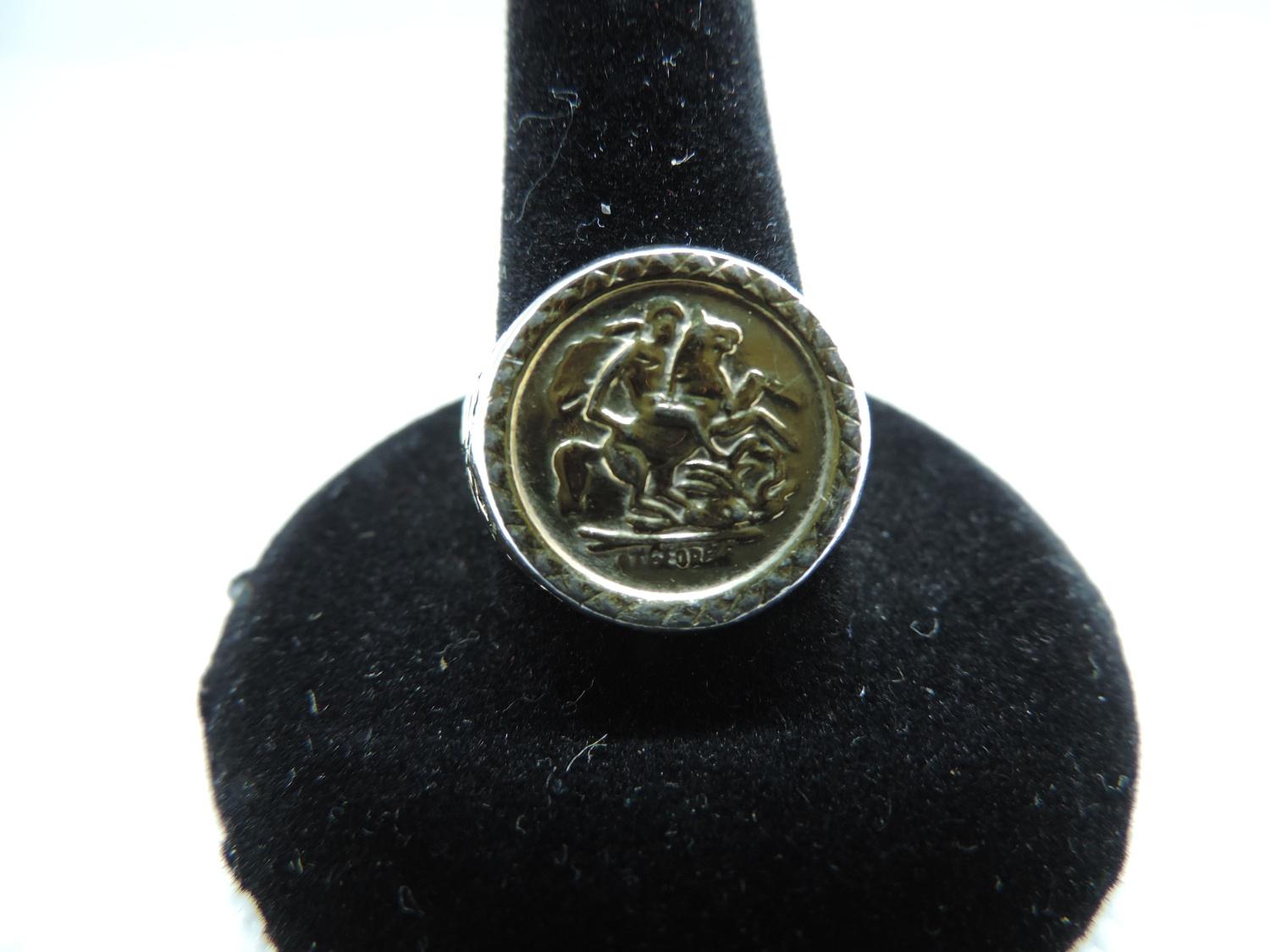 Gents Signet Sovereign Style Ring Marked 925 - Image 2 of 3