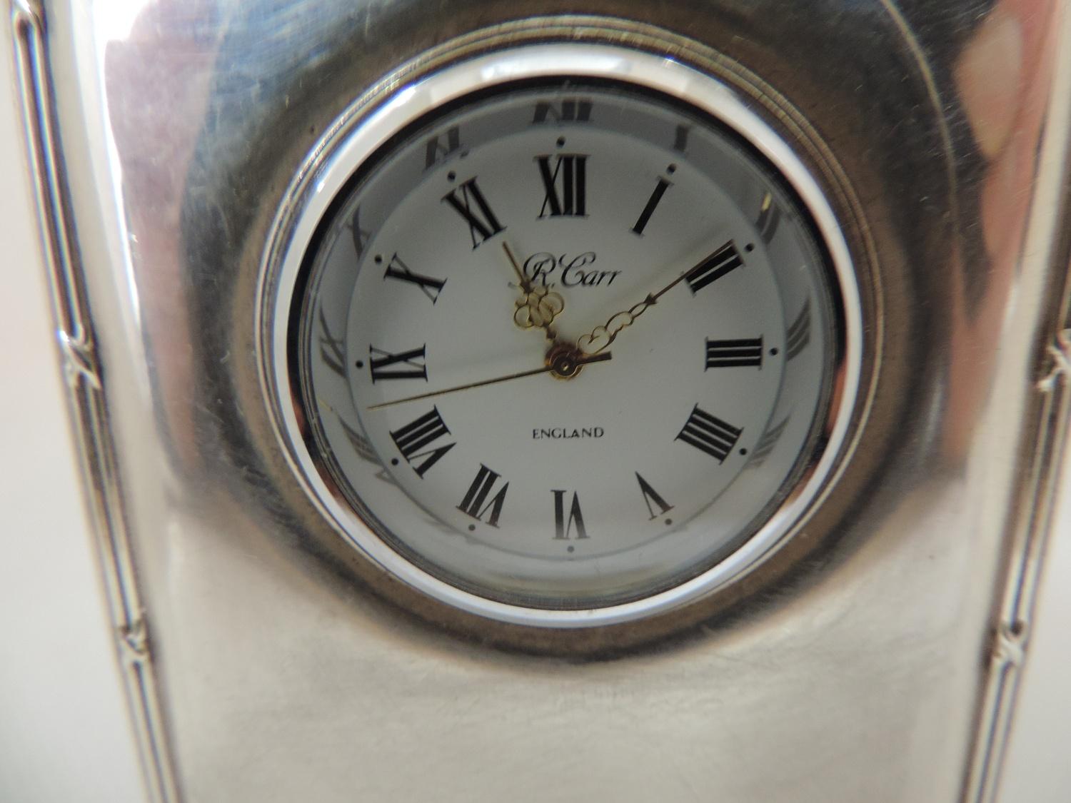 Silver Easel Clock - 9cm High - Image 2 of 3