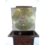 Mahogany Long Case Brass Faced Clock - Haruey Londini Fecit - Pendulum Incomplete, Not Running