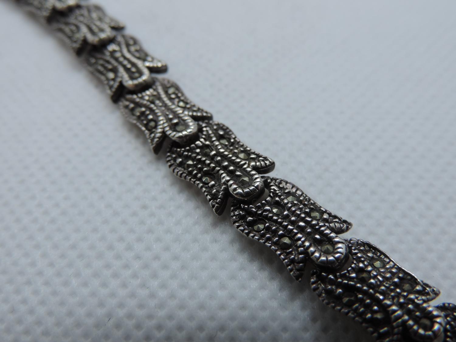 Silver Bracelet - 5.5cm Long - 19gms - Image 4 of 4