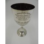 Elkington Plate Cup Engraved - Barnstaple Union Agricultural Society 1897 Special Prize Given by B C