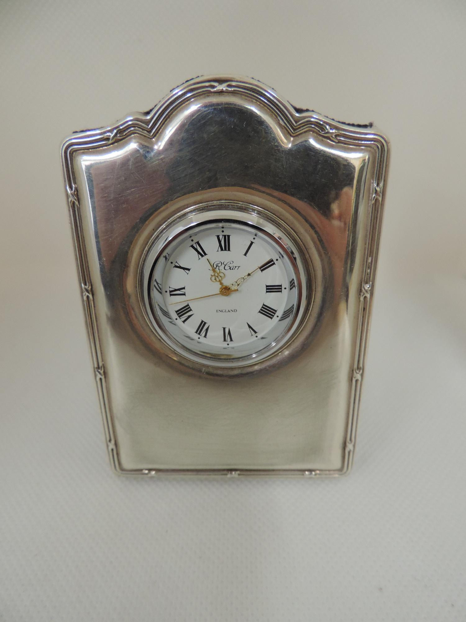 Silver Easel Clock - 9cm High