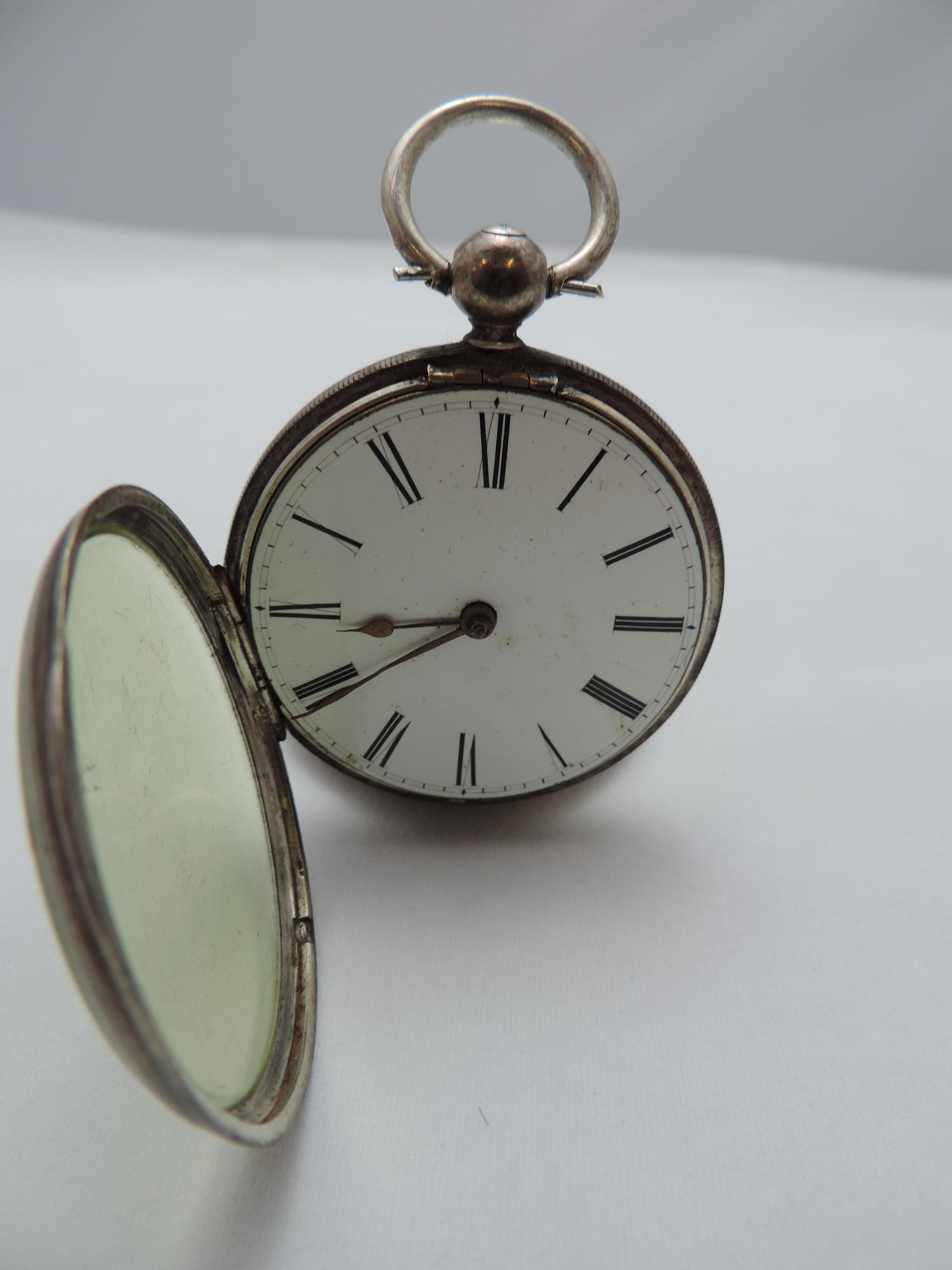 Silver Pocket Watch with Key - Not Running - Image 2 of 3