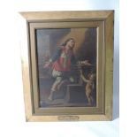 Framed Oil on Canvas with Label - The Blessed Sir Adrian Fortescue Knight of the Bath, Knight of