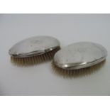 2x Silver Backed Dressing Table Brushes - Monogrammed JEH