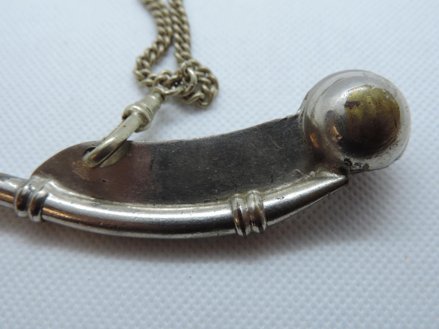 Rider and Bell Aussie Whistle - Dated 1944 on White Metal Chain - Image 3 of 4