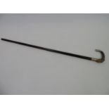 Horn Handled Silver Mounted Walking Stick - 80cm Long