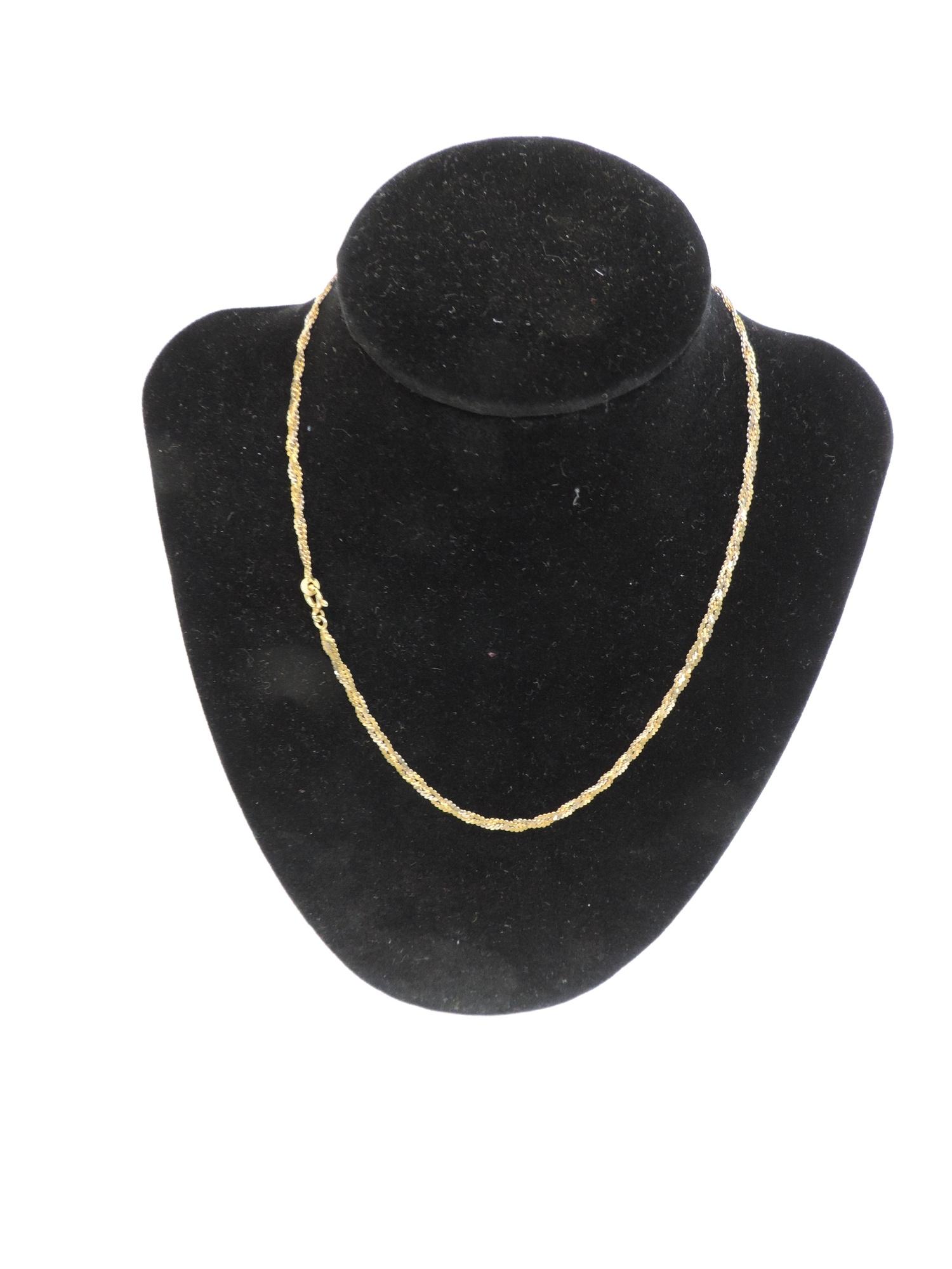 18ct Gold Necklace - 40cm Long - 7gms