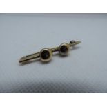 9ct Gold Diamond and Ruby Bar Brooch