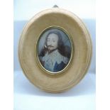 Oval Framed Hand Painted Miniature - Visible Picture 9cm
