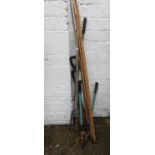 Quantity of Garden Tools and Bamboo Canes