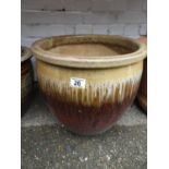 Glazed Circular Garden Planter