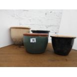 4x Glazed Garden Planters