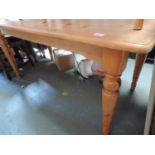 Pine Kitchen Table on Turned Legs