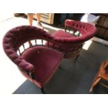 Edwardian Mahogany Upholstered Love Seat