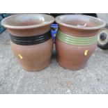 Pair of Glazed Planters