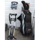 Golf Caddy and Clubs