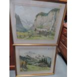 2x Framed Watercolours