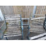 Pair of Single Metal End Garden Seats