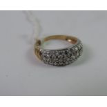 9ct Gold and White Stone Ring - Size P