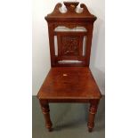 Victorian Mahogany Hall Chair