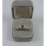 Heavy Silver Ring with Gold Studs - Size O