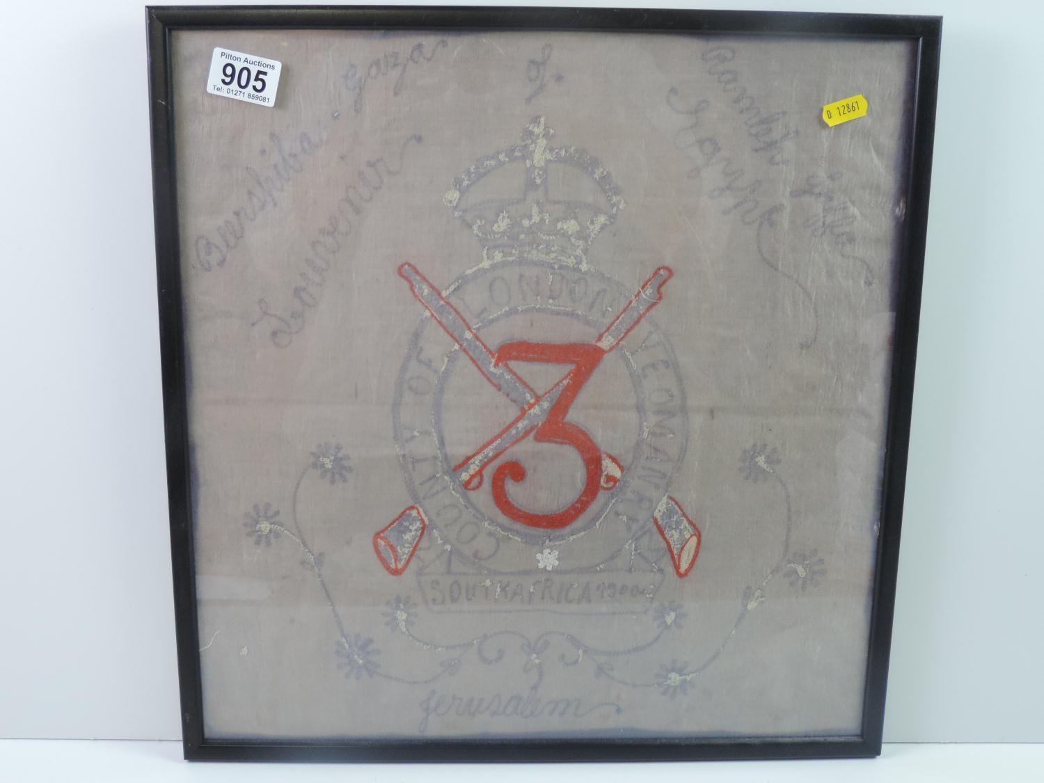 Framed Embroidery - County of London Yeomanry