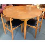 Circular Extending Dining Table and 4x Matching Chairs