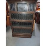 Oak Leaded Glazed Sectional Bookcase