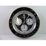 Rolex Dealer Wall Clock to Replicate Oyster Cosmograph Daytona - Sweeping hand - Battery