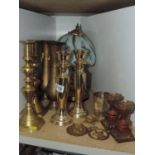 Quantity of Brassware and Lamp
