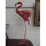 Painted Tin Flamingo