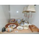 Various China and Pair of Lamps
