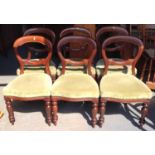 Set of 6x Victorian Mahogany Balloon Back Chairs