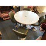 Retro Circular Kitchen Table and 4x Matching Chairs