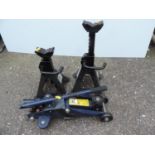 Trolley Jack and Pair of Axle Stands