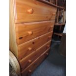 Pine Five Drawer Chest of Drawers