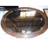 Oak Framed Oval Bevel Edge Mirror