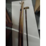 Crook, Walking Stick and Pool Cues