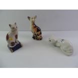 3x Ceramic Cat Ornaments