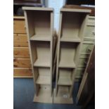 Pair of Small Lightwood Modern Shelving Units