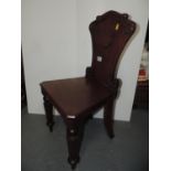 Victorian Mahogany Hall Chair